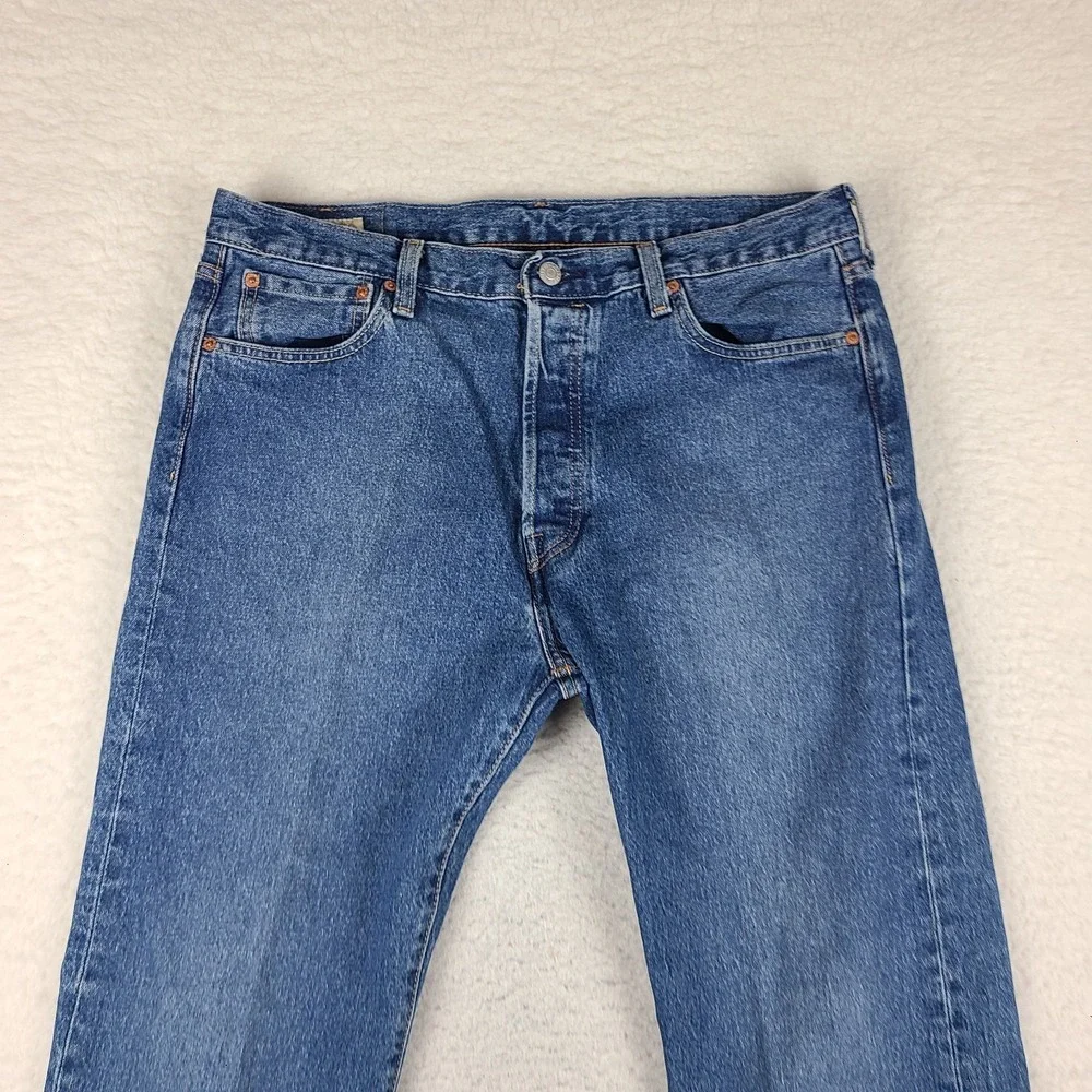 Levi's Premium Lot 501 Jeans Mens 36x30 Blue Straight Button Fly Medium Wash